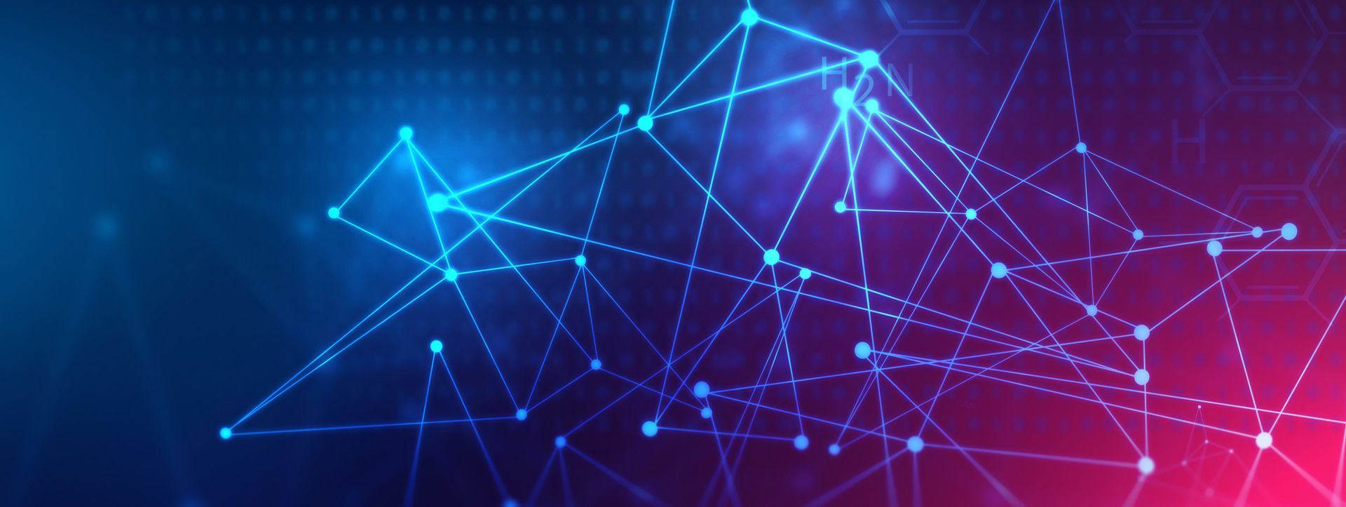 Abstract mesh of glowing connected nodes representing a partner network